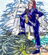 female sailor and clipper