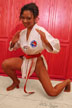 karate girl kneeling