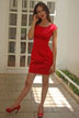 trang in red dress
