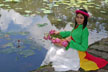 girl at lotus pond