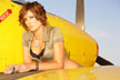 girl with yellow plane