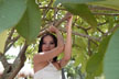 girl under foliage